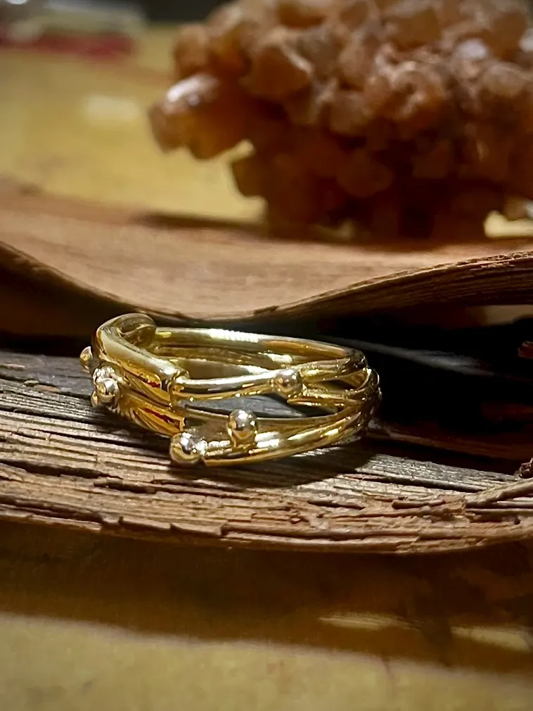 Gouden ring met takkenmotief